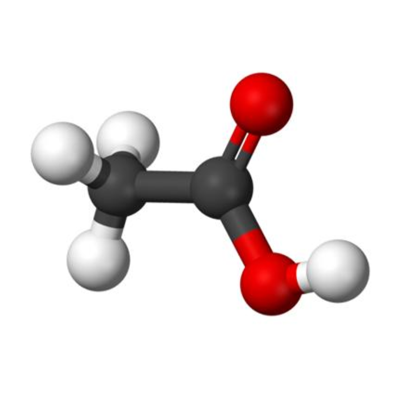 The picture shows a 3D ball and stick model of the chemical structure of deuterated Acetic acid-D4. Synonyms for Acetic acid-D4 is glacial acetic acid, Acetic-d3 acid-d, Tetradeuteroacetic acid, ethanoic acid-d4, ethylic acid-d4. CAS number for the labeled chemical on the model is 1186-52-3