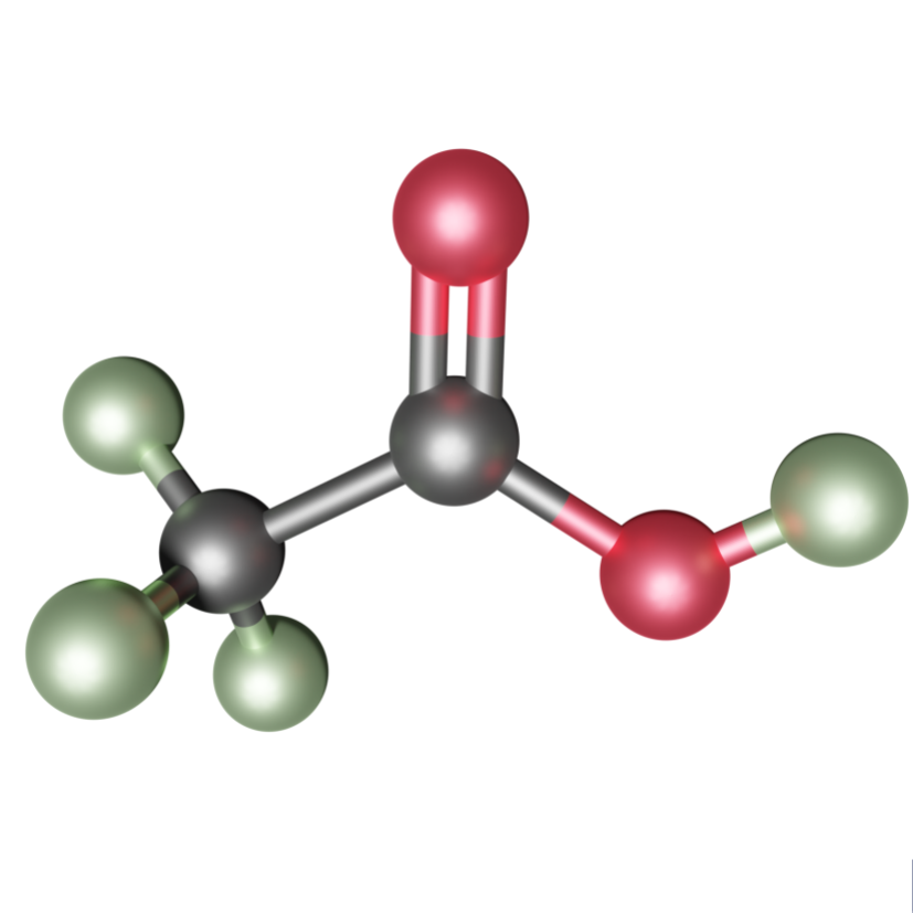 The picture shows a 3D ball and stick model of the chemical structure of deuterated Acetic acid-D4. Synonyms for Acetic acid-D4 is glacial acetic acid, Acetic-d3 acid-d, Tetradeuteroacetic acid, ethanoic acid-d4, ethylic acid-d4. CAS number for the labeled chemical on the model is 1186-52-3