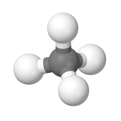 The picture shows a 3D ball and stick model of the chemical structure of deuterated Methane-D4. Synonyms for Methane-D4 is Methyl hydride, Marsh gas, Natural gas.  CAS number for the labeled chemical on the model is 558-20-3.